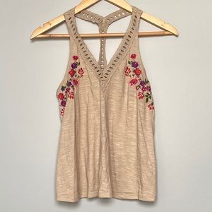 Hollister open back rainbow embroidered top XS-M